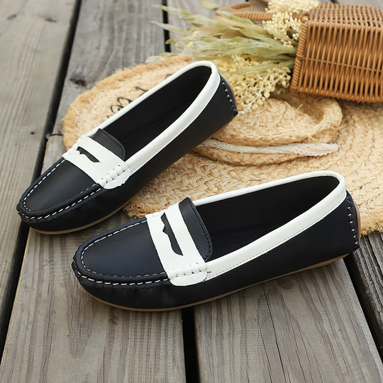 Damen Mokassin-Schuhe mit eleganter Lederverarbeitung EB