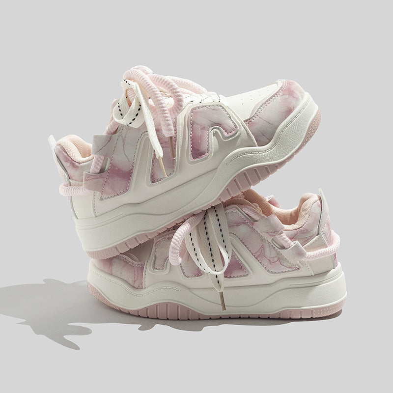 Damen Sportliche Sneakers mit innovativer Oberflächenstruktur und elastischer Schnürung EB