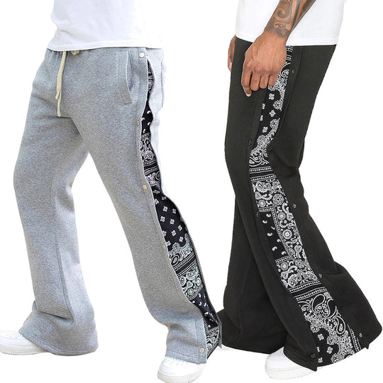 Herren lässige Sporthose mit seitlichem Druck-Design und praktischen Taschen EB