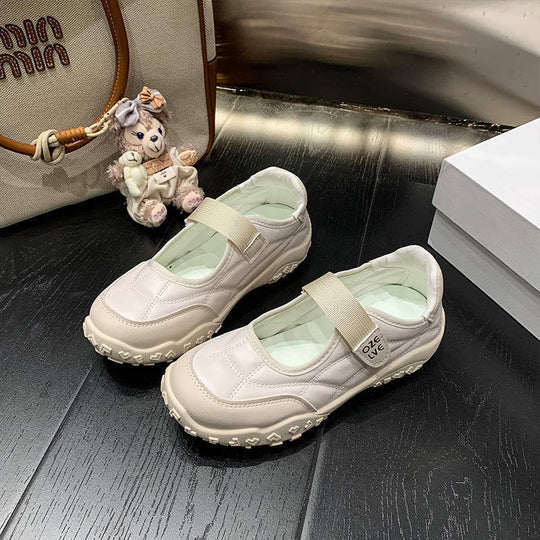 Damen Bequeme Sneaker mit elastischem Riemen und rutschfester Sohle EB