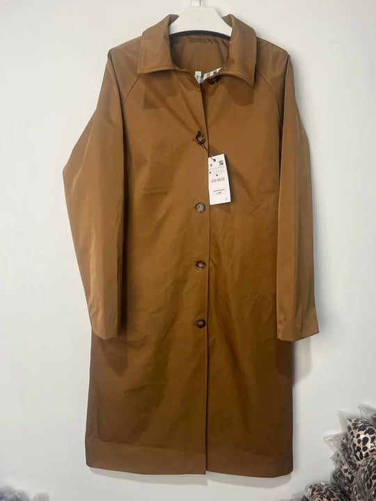 Damen modische Übergangsjacke mit elegantem Stehkragen und praktischen Knopfdetails EB