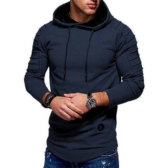 Herren Kapuzenpullover mit strukturierten Schultern und elastischen Bündchen EB