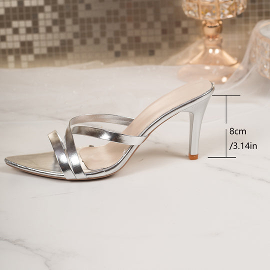 Damen Elegante Slingback-Pumps mit glänzenden Riemchen EB