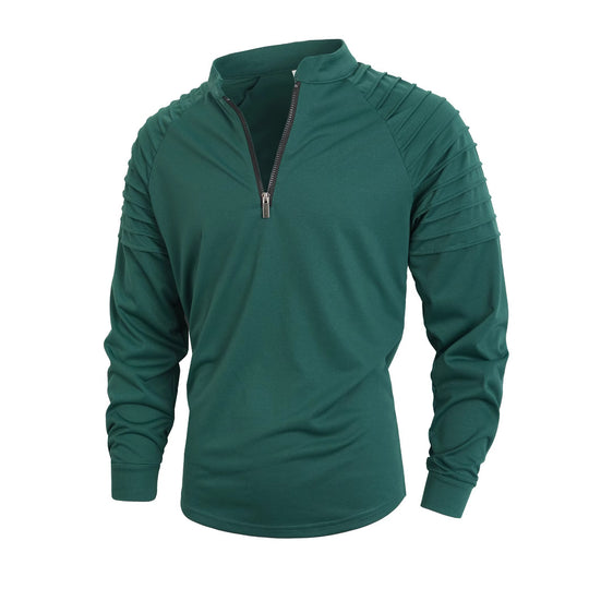 Herren Langarmshirt mit modernem Stehkragen und Reißverschluss EB