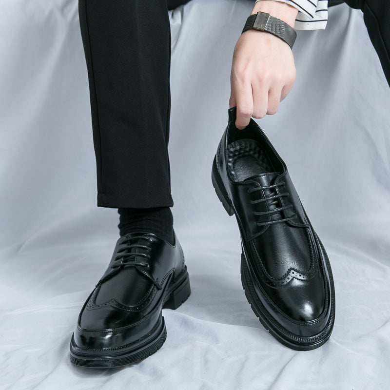 Herren Elegante Schnürschuhe aus hochwertigem Leder mit rutschfester Sohle EB