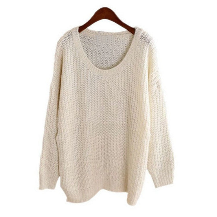 Damen Großer Strickpullover mit weit geschnittenen Ärmeln und lockerer Passform EB
