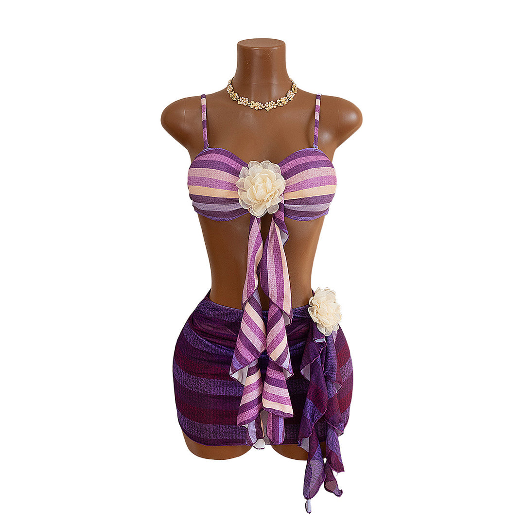 Damen Bandeau-Bikini mit raffiniertem Wickelrock EB