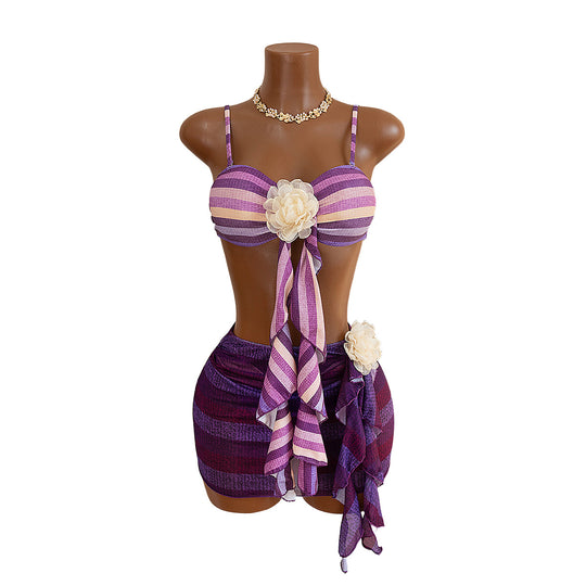 Damen Bandeau-Bikini mit raffiniertem Wickelrock EB