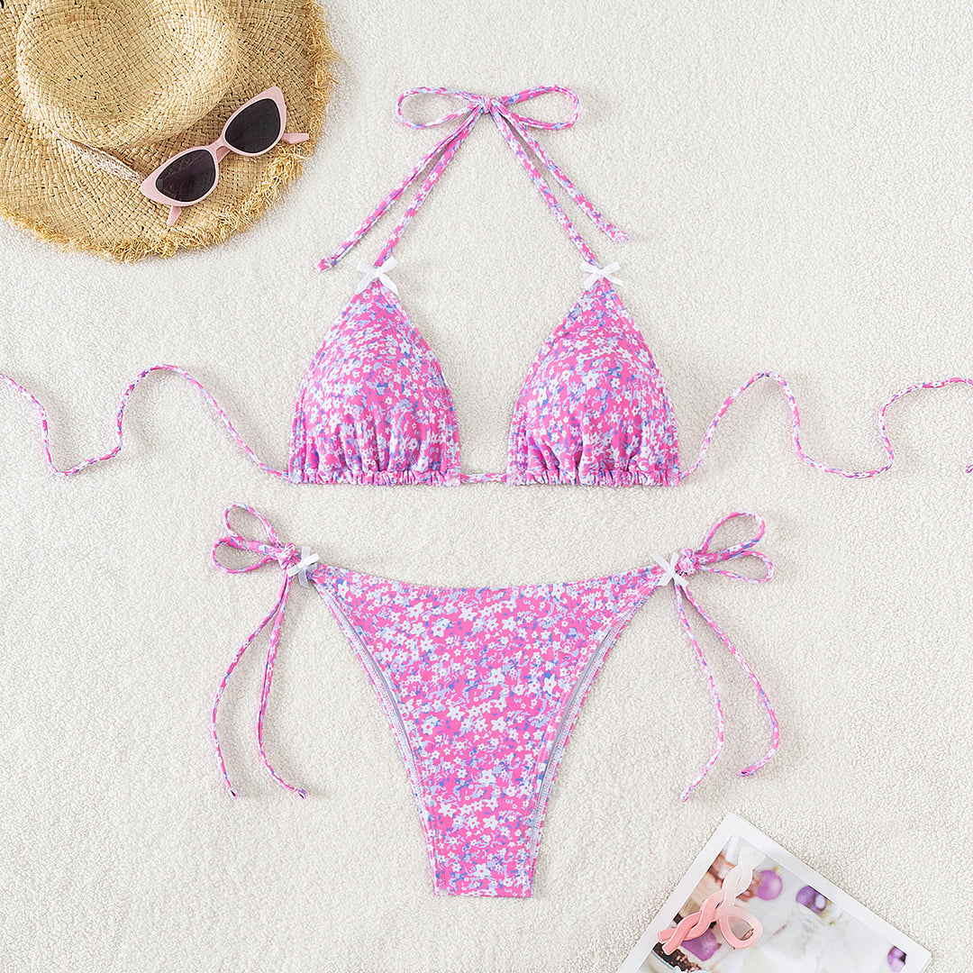 Damen Triangel-Bikini mit verspielten Schleifen EB