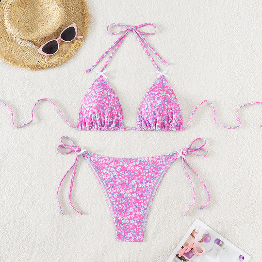 Damen Triangel-Bikini mit verspielten Schleifen EB