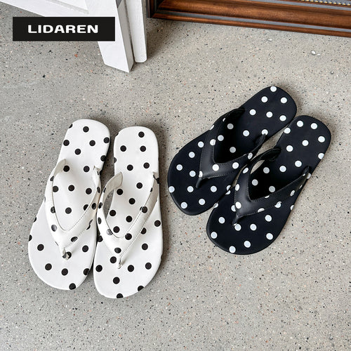 Damen Zehentrenner-Sandalen mit modernem Punkte-Design EB