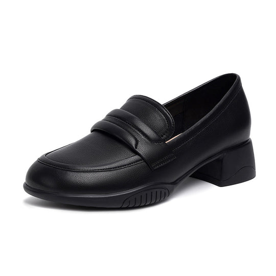 Damen Elegante Mokassins mit modischem Design und komfortablem Blockabsatz EB