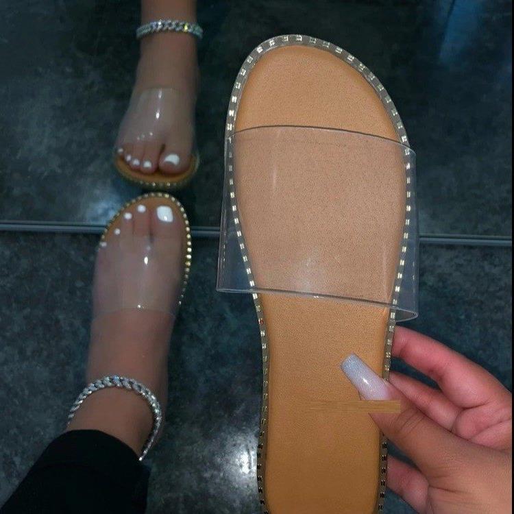 Damen Freizeit-Sandalen mit dekorativem Nietenrand EB