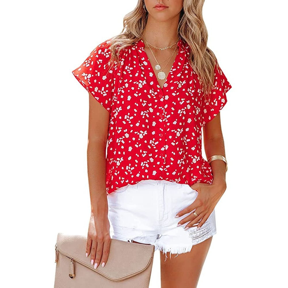Damen Bluse mit floralem Muster und lässigem Schnitt EB