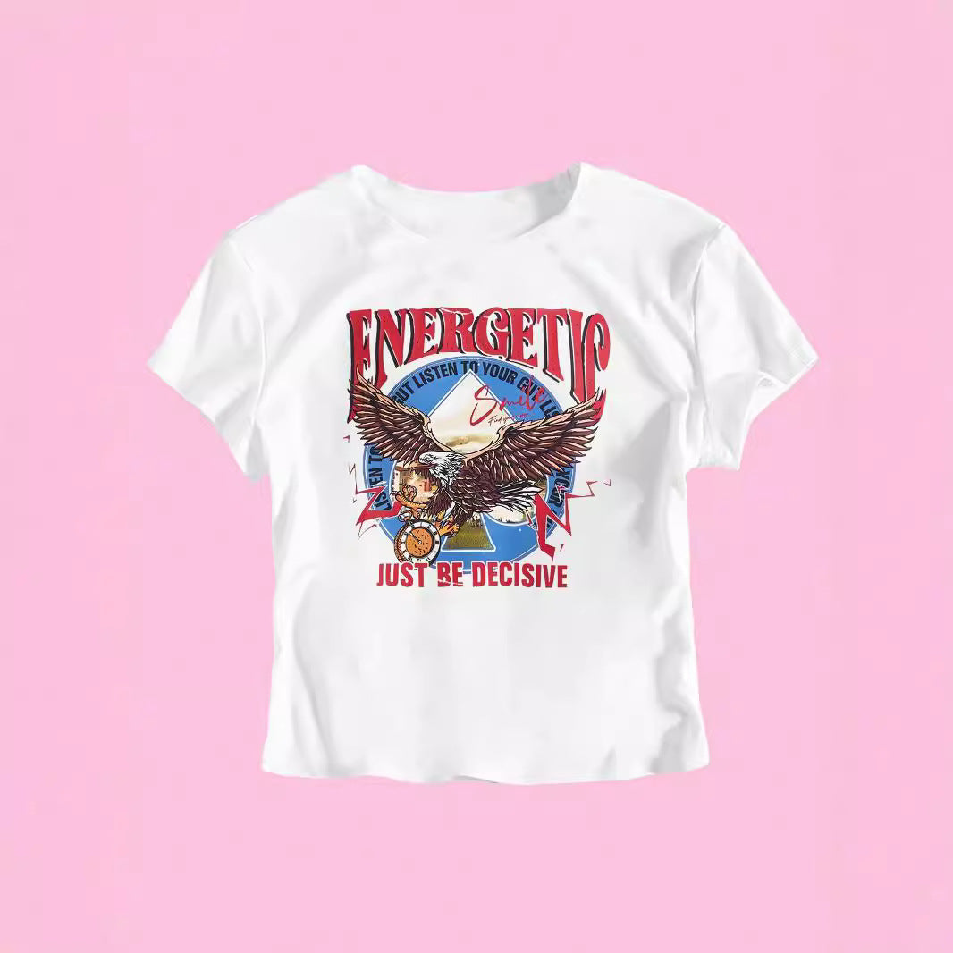 Damen T-Shirt mit funkelndem Discokugel-Motiv und zeitgemäßem Schleifendetail EB