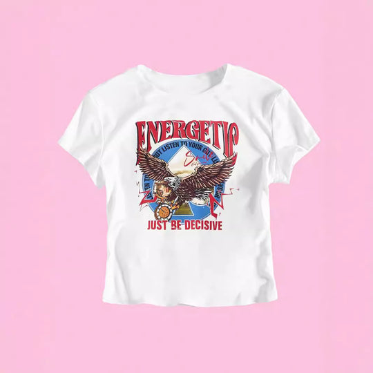 Damen T-Shirt mit funkelndem Discokugel-Motiv und zeitgemäßem Schleifendetail EB