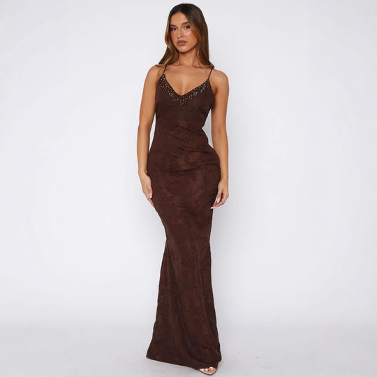 Damen Elegantes Transparentes Wickelkleid mit floralem Muster und funkelndem Ausschnitt EB