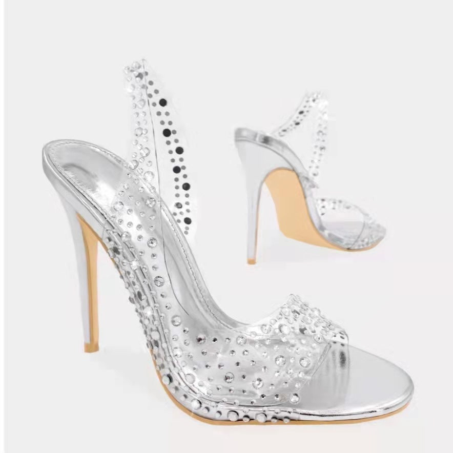 Damen Glamouröse und elegante Slingback High Heels EB