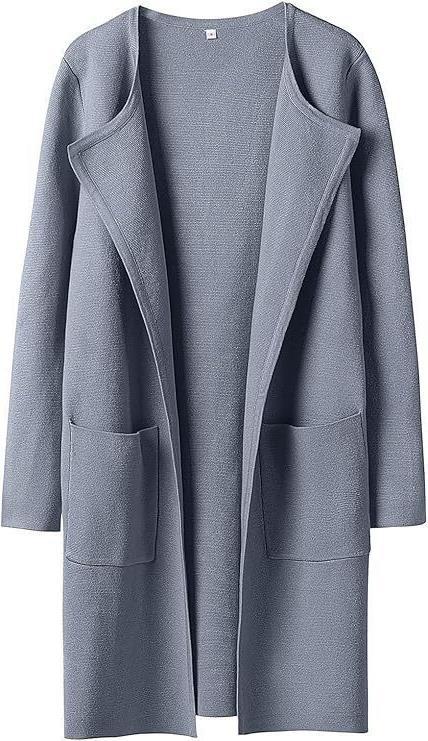 Damen Offener Strickmantel mit Taschen EB