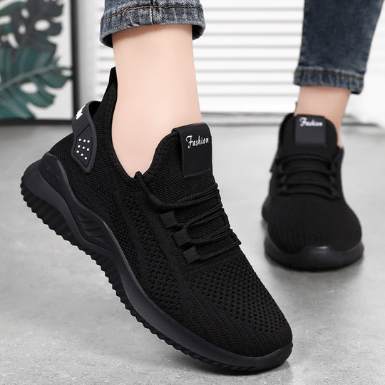 Damen Atmungsaktive Fitness-Sneakers im modernen Strickdesign EB
