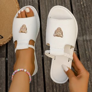 Damen Komfort-Sandalen mit modischem Riemen-Design und eleganten Zierdetails EB