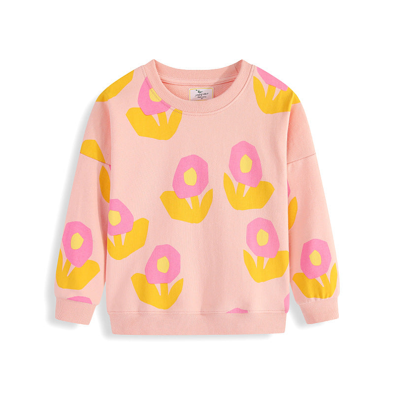 Mädchen Sweatshirt mit floralen Mustern EB