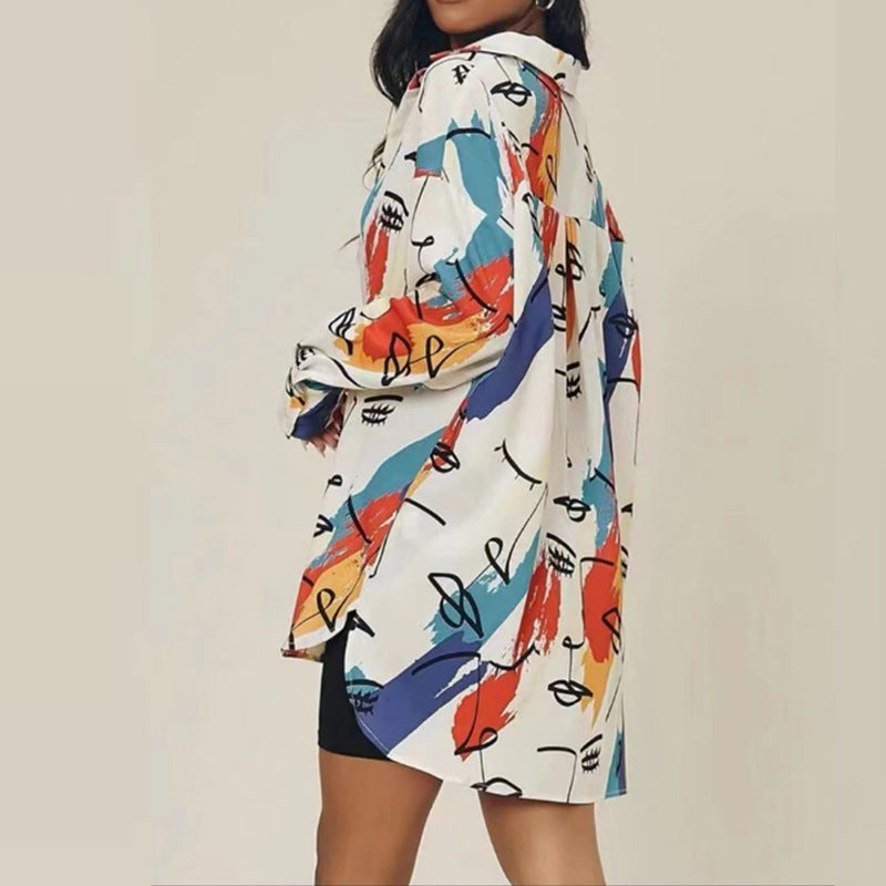 Damen Moderne Kunst Bluse EB