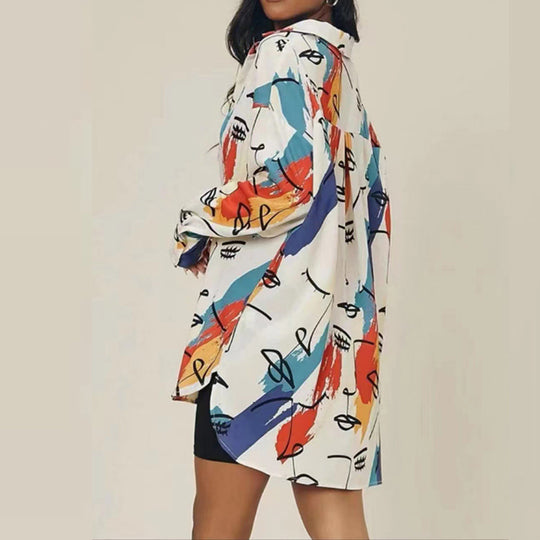 Damen Moderne Kunst Bluse EB
