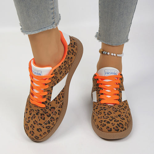 Damen Sneaker im sportlichen Leo-Design mit gepolsterter Dämpfung EB