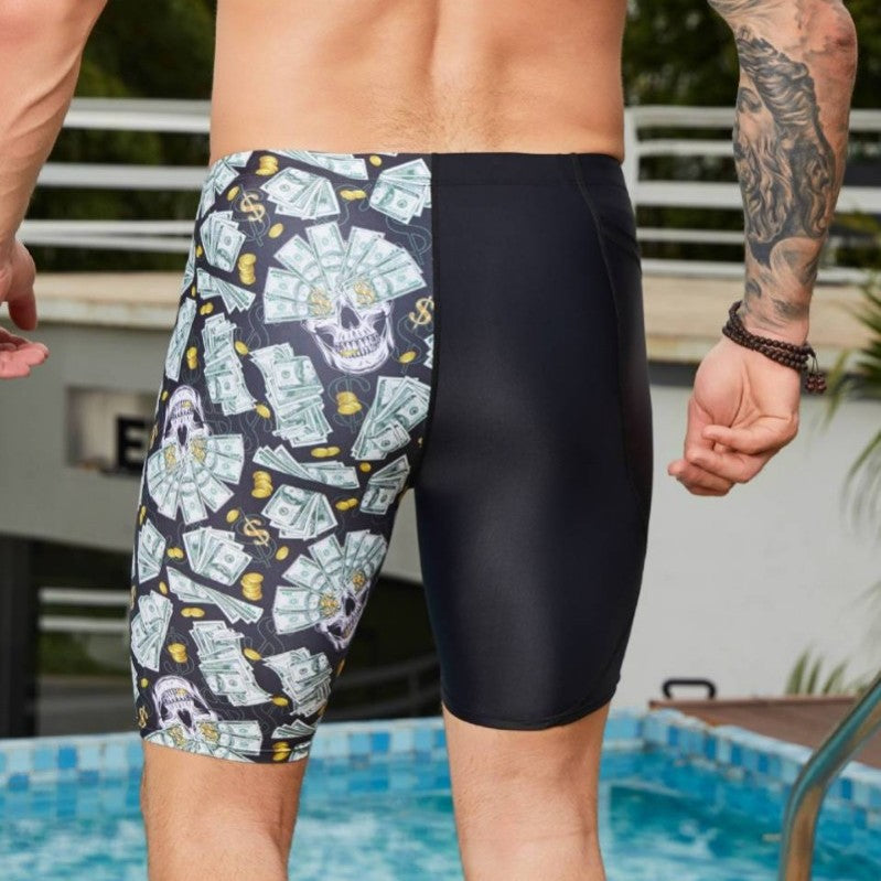 Herren Schwimmshorts mit dynamischem Dollar-Design und bequemem Stretch EB