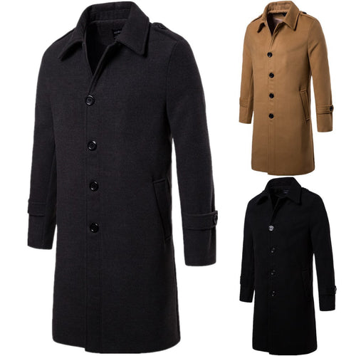 Herren eleganter Wollmantel im klassischen Schnitt mit praktischen Taschen EB