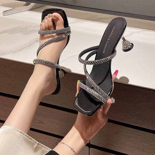 Damen elegante Riemchen-Sandaletten mit funkelnden Akzenten EB