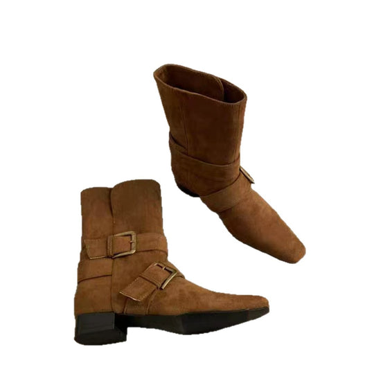 Damen Modische Stiefeletten mit dekorativen Schnallen von EB