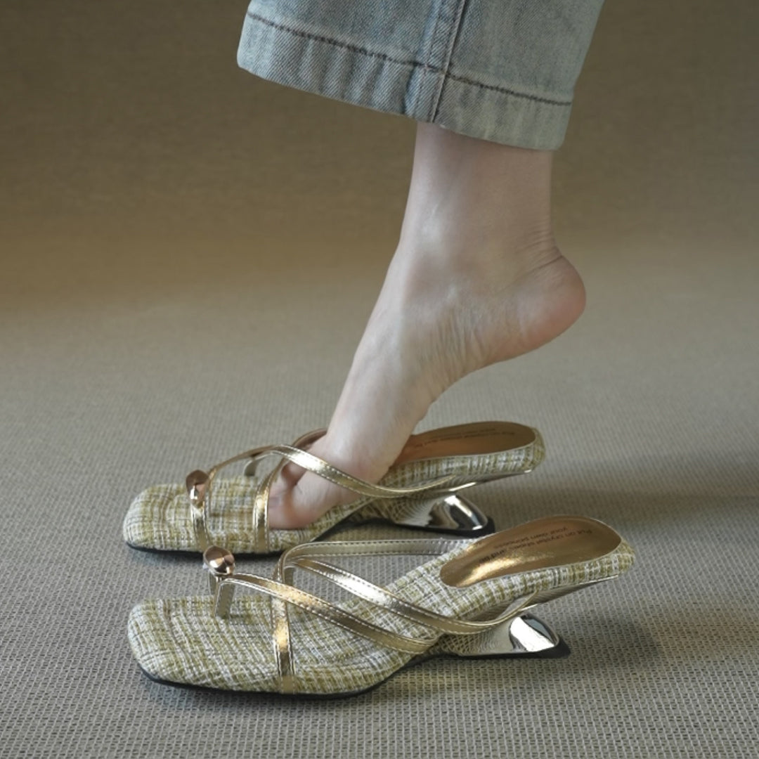 Damen Slingback-Pantoletten mit modischem Design und elegantem Absatz EB