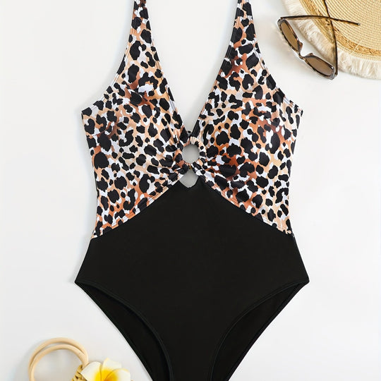 Damen Einteiliger Badeanzug mit Tiermuster EB