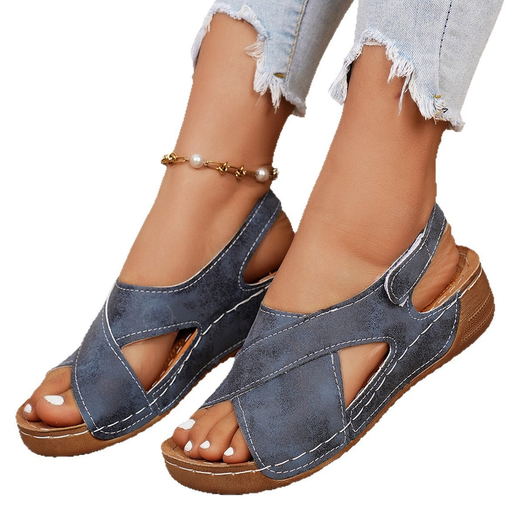 Damen Komfortable Zehentrenner-Sandalen mit elastischem Riemendesign EB