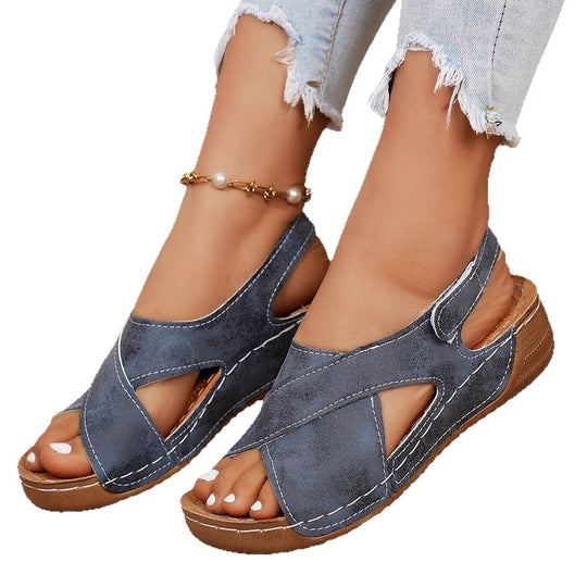 Damen Komfortable Zehentrenner-Sandalen mit elastischem Riemendesign EB