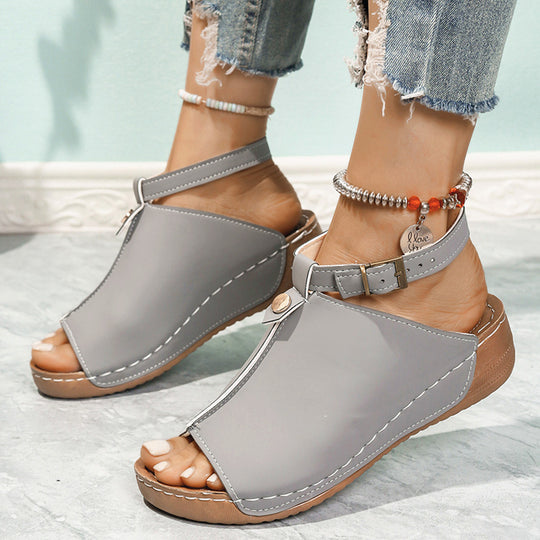 Damen Komfortable Zehentrenner-Sandalen mit verstellbarem Riemendesign EB