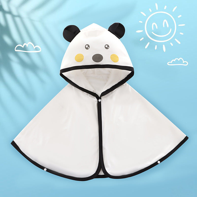 Unisex nan kids wasserdichter Kapuzen-Panda-Regenponcho mit Ohr-Kapuze und Druckknopfverschluss EB