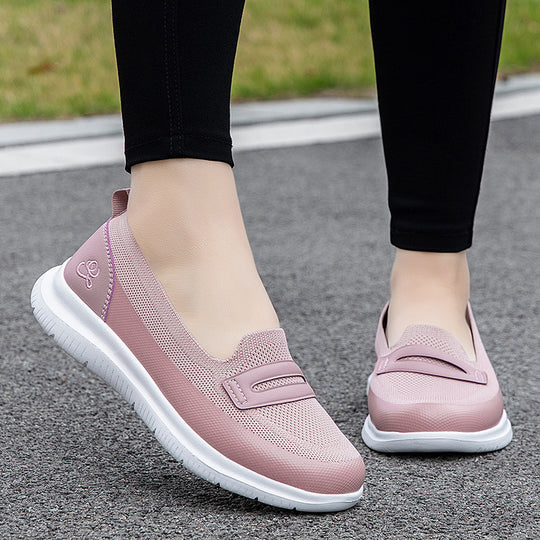 Damen Komfortable Slip-On Sneakers mit atmungsaktivem Obermaterial EB