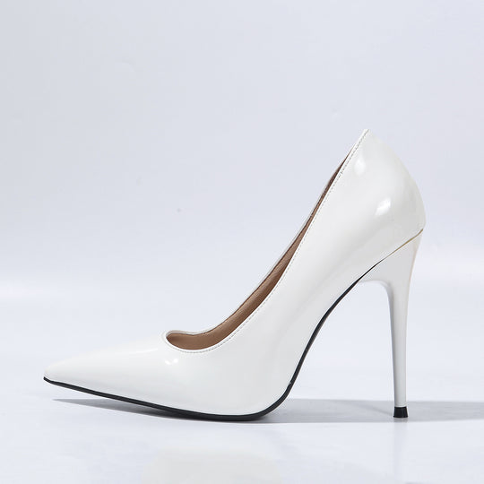 Damen spitze High Heel Pumps mit glänzendem Obermaterial EB