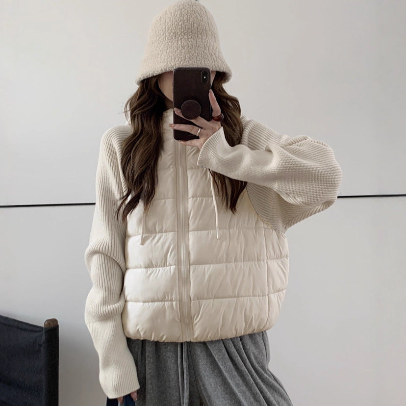 Damen Isolierte Hybridjacke mit voluminösen Ärmeln und Kapuze EB