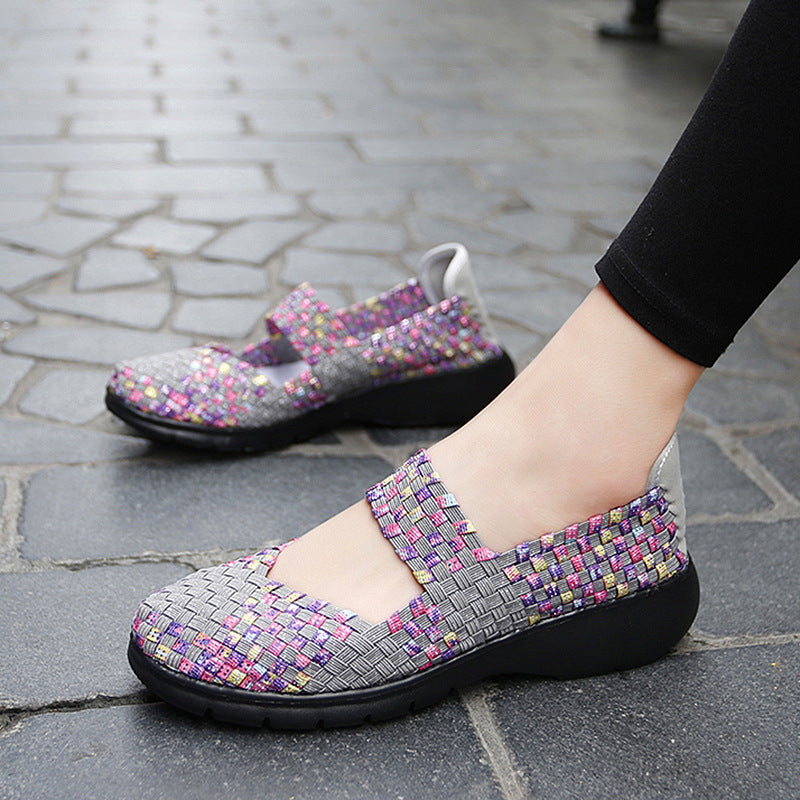 Damen Komfortable und elegante Slip-On Ballerinas mit atmungsaktivem Obermaterial EB