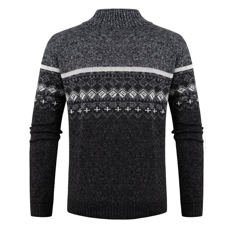 Herren modische Strickjacke mit hohem Kragen EB