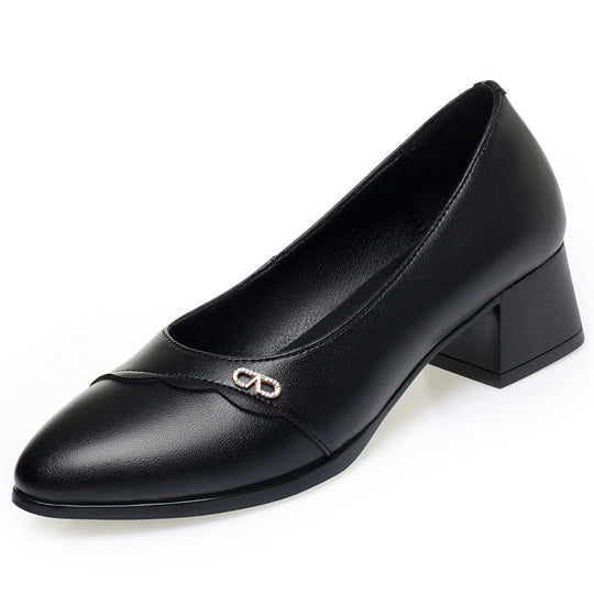 Damen Elegante Pumps mit komfortablem Blockabsatz und dekorativem Akzent EB