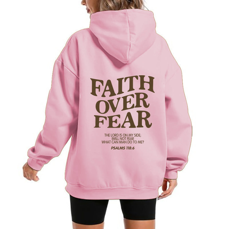 Damen Kapuzensweater mit motivierendem Schriftzug und bequemem Schnitt EB
