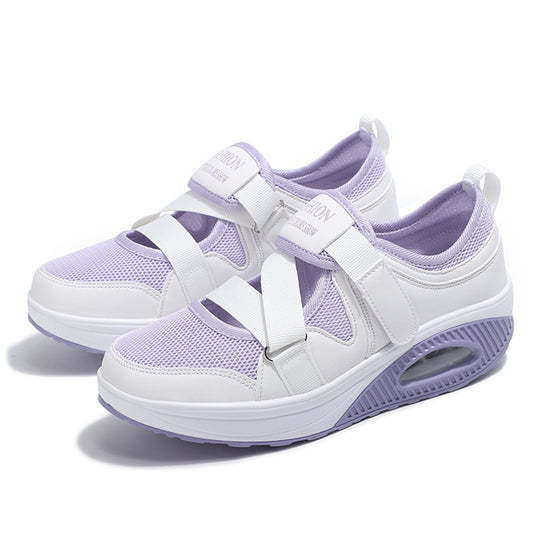 Damen Atmungsaktive Fitness-Sneaker mit elastischen Riemen und dämpfender Sohle EB