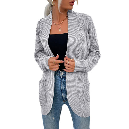 Damen Strickjacke mit lässiger Passform und offenen Taschen EB