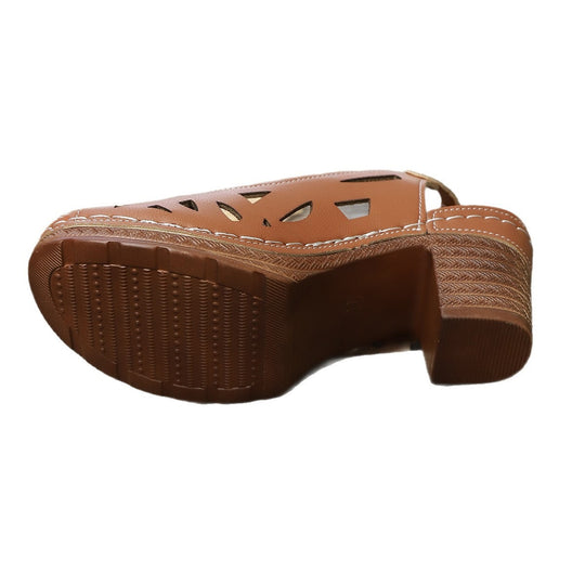 Damen Hochhackige Plattform Sandalen mit offener Zehenpartie EB