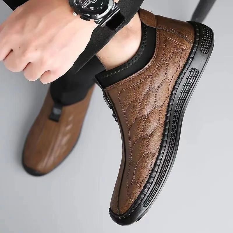 Herren Modische und bequeme Stiefeletten mit seitlichem Reißverschluss und weicher Dämpfung EB